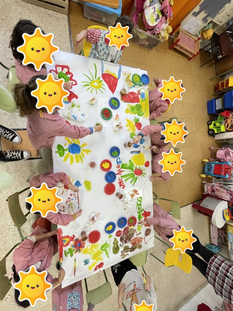 actividad para promover la creatividad en primavera trabajando los colores en infantil
